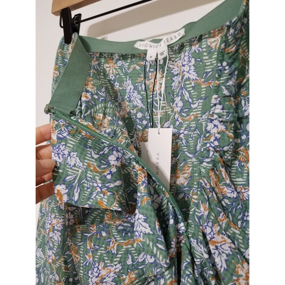 Veronica Beard Hazel Floral Asymmetric Ruffle Skirt Seafoam NWT Size M $298 - Picture 10 of 16